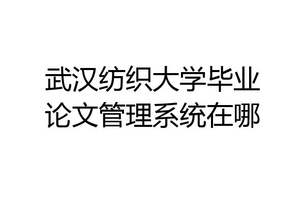 武汉纺织大学毕业论文管理系统在哪