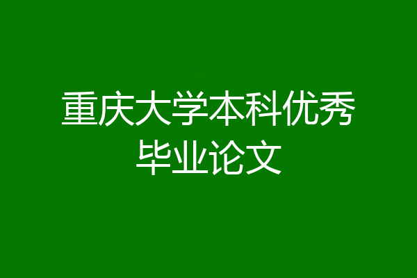 重庆大学本科优秀毕业论文
