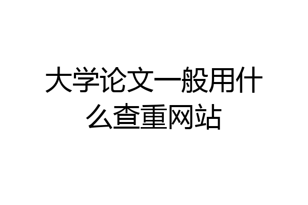 大学论文一般用什么查重网站