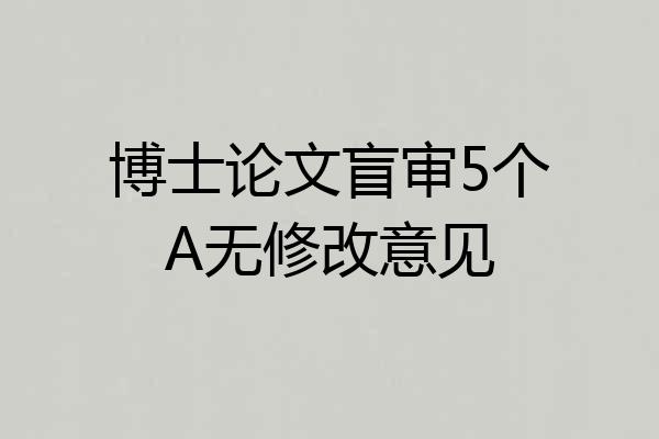 博士论文盲审5个A无修改意见
