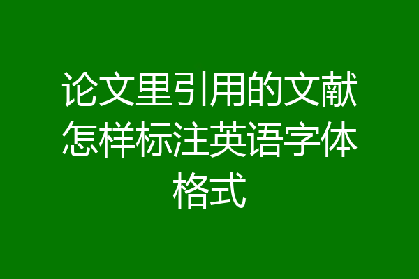 论文里引用的文献怎样标注英语字体格式
