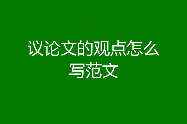 议论文的观点怎么写范文