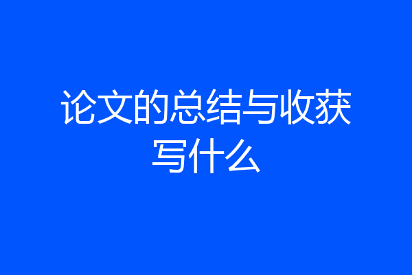 论文的总结与收获写什么