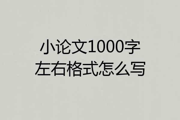 小论文1000字左右格式怎么写