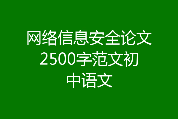 网络信息安全论文2500字范文初中语文