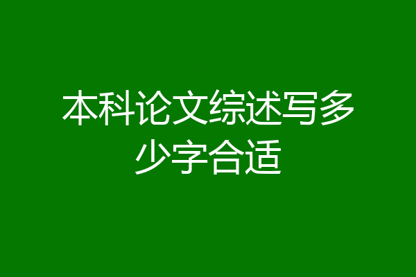 本科论文综述写多少字合适