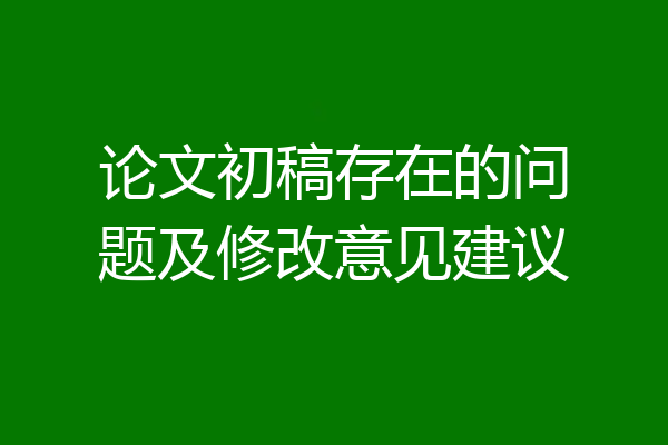 论文初稿存在的问题及修改意见建议