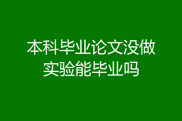 本科毕业论文没做实验能毕业吗