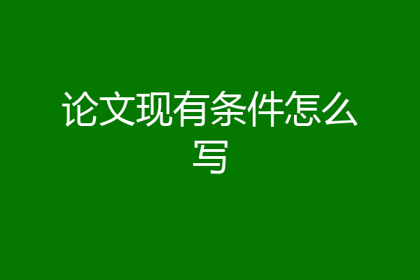 论文现有条件怎么写