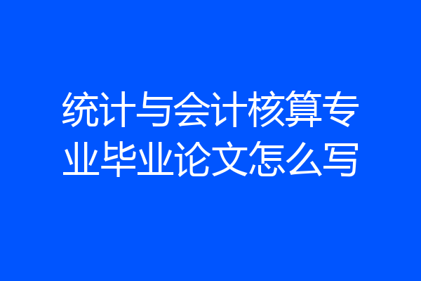 统计与会计核算专业毕业论文怎么写