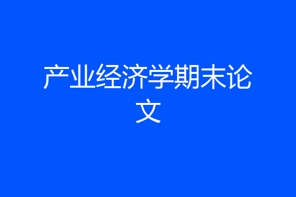 产业经济学期末论文