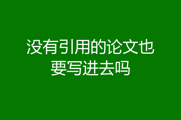 没有引用的论文也要写进去吗