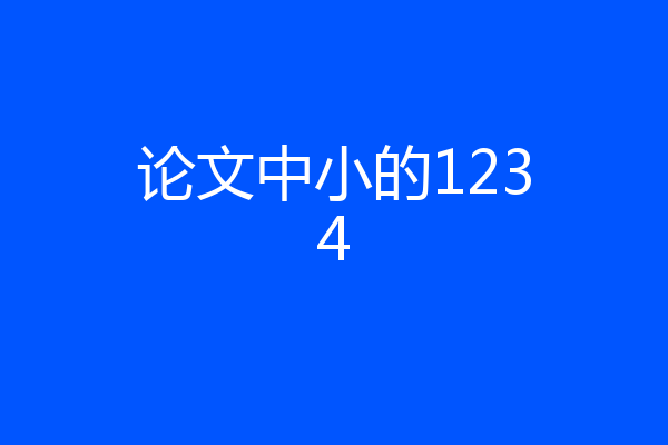 论文中小的1234