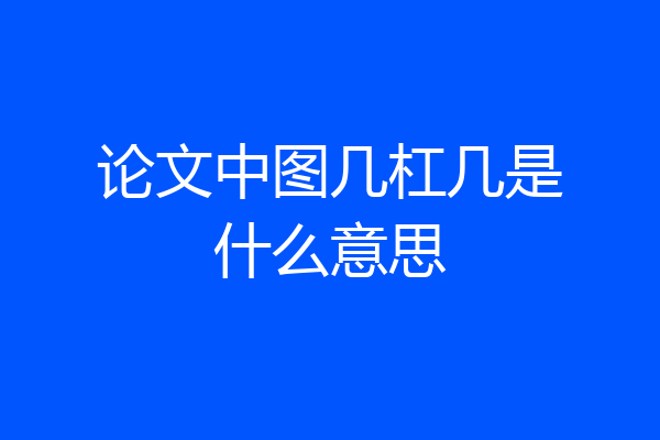论文中图几杠几是什么意思