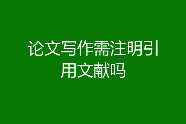 论文写作需注明引用文献吗