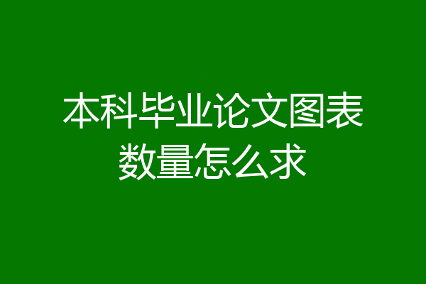 本科毕业论文图表数量怎么求