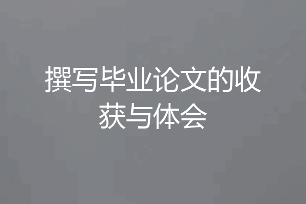 撰写毕业论文的收获与体会