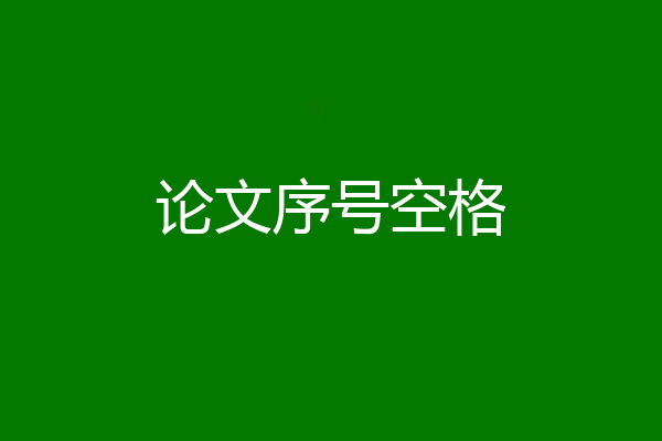 论文序号空格