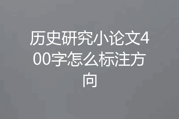 历史研究小论文400字怎么标注方向