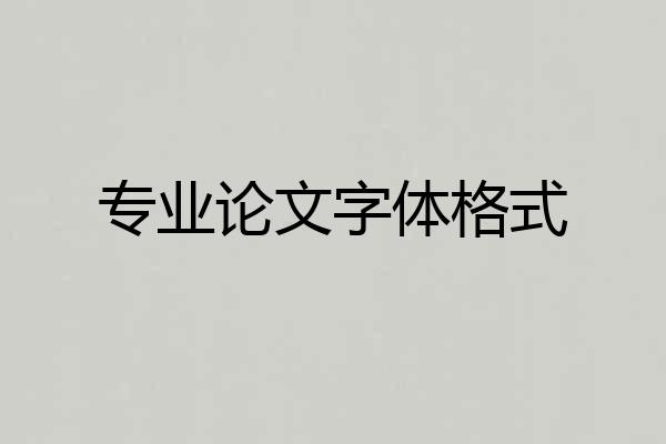 专业论文字体格式