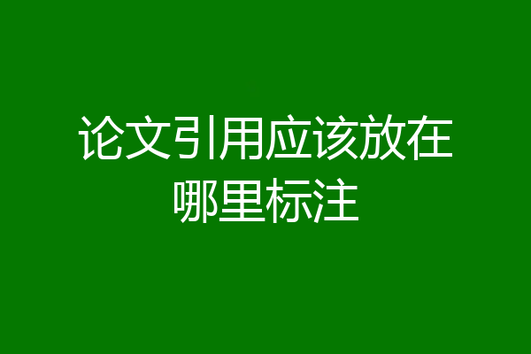 论文引用应该放在哪里标注
