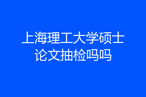 上海理工大学硕士论文抽检吗吗