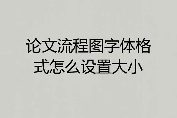 论文流程图字体格式怎么设置大小
