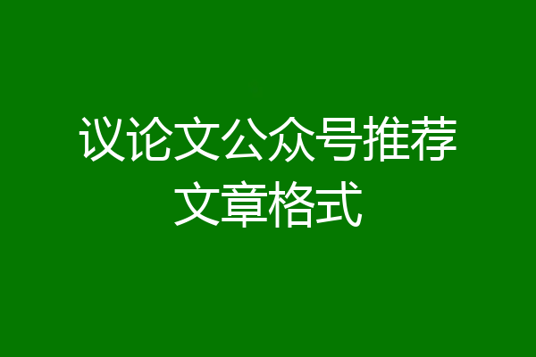 议论文公众号推荐文章格式