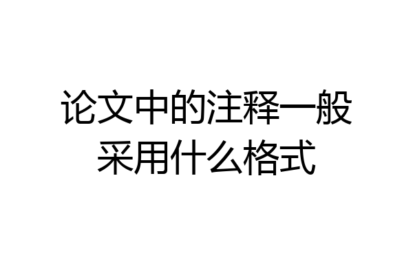 论文中的注释一般采用什么格式