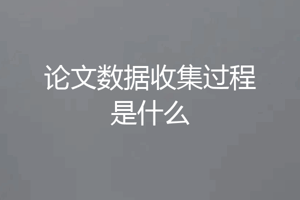 论文数据收集过程是什么