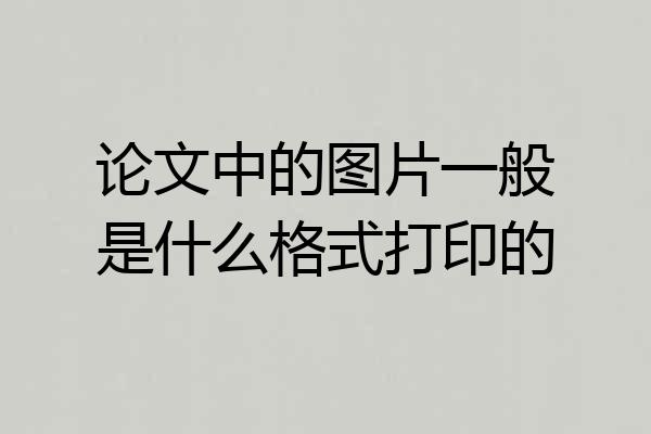 论文中的图片一般是什么格式打印的