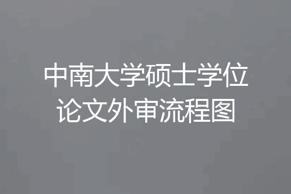 中南大学硕士学位论文外审流程图
