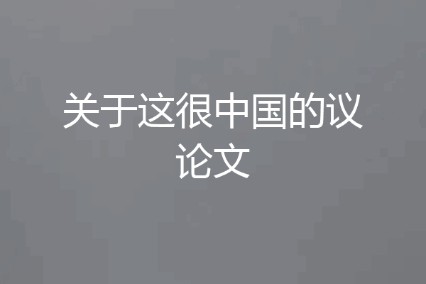 关于这很中国的议论文