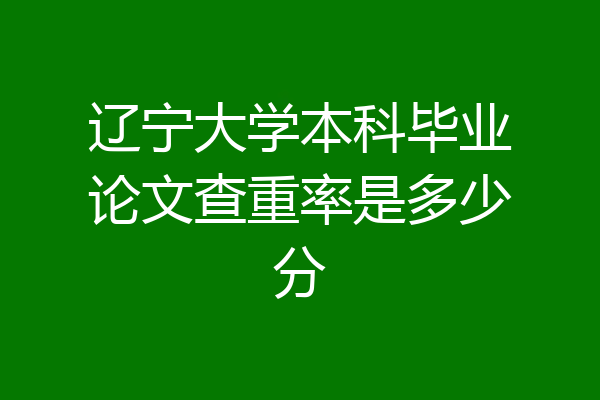 辽宁大学本科毕业论文查重率是多少分