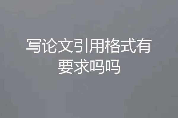 写论文引用格式有要求吗吗