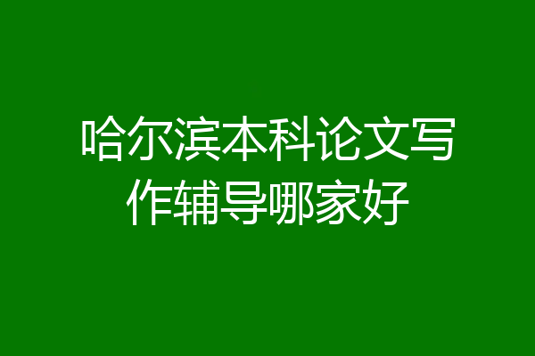 哈尔滨本科论文写作辅导哪家好