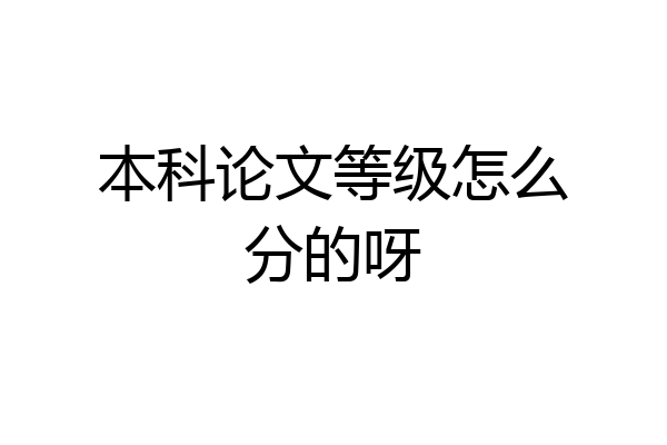 本科论文等级怎么分的呀