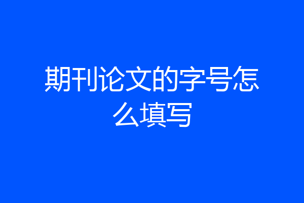 期刊论文的字号怎么填写