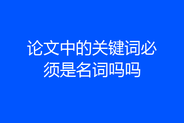 论文中的关键词必须是名词吗吗