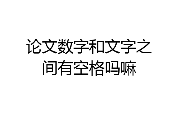 论文数字和文字之间有空格吗嘛