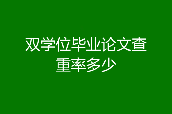 双学位毕业论文查重率多少