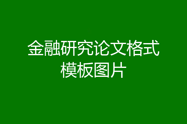 金融研究论文格式模板图片