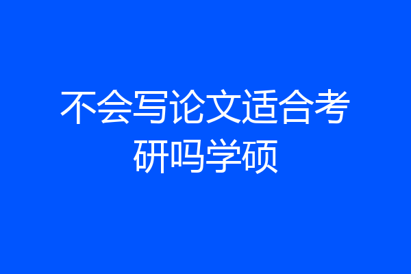 不会写论文适合考研吗学硕