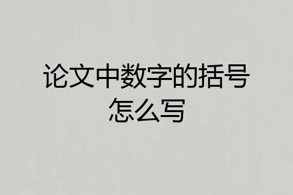 论文中数字的括号怎么写