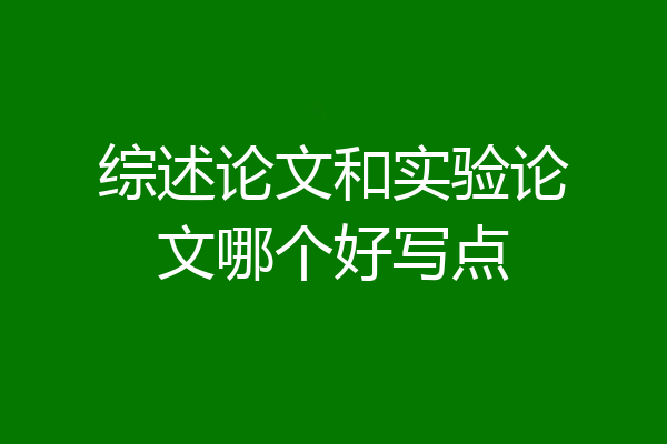 综述论文和实验论文哪个好写点