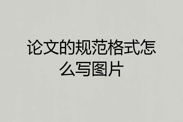 论文的规范格式怎么写图片