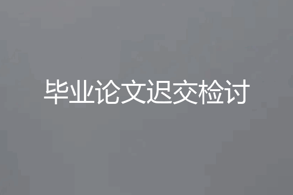 毕业论文迟交检讨