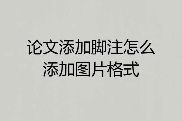 论文添加脚注怎么添加图片格式