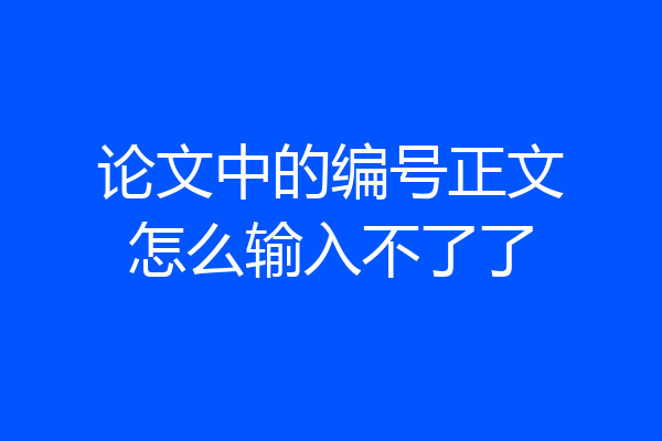 论文中的编号正文怎么输入不了了