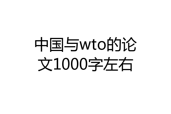 中国与wto的论文1000字左右